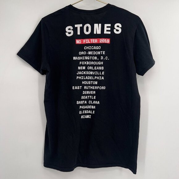 Rolling Stones "No Filter Tour 2019" Black Graphic T-Shirt - Size M - Picture 4 of 9